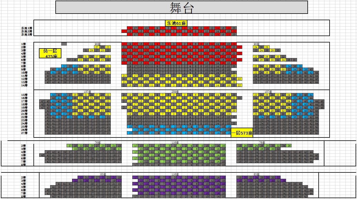 陕西大剧院·歌剧厅 座位分布